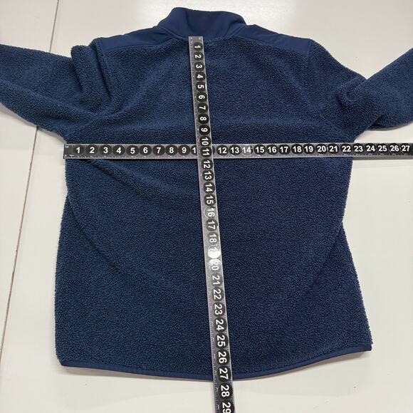 Under Armour Golf Sweater Large Blue Fleece Pile Half Snap T Pullover Loose Fit - Picture 3 of 12